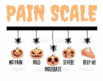 Halloween-pijnschaal, png, verpleegkundige humorontwerp (digitale download)