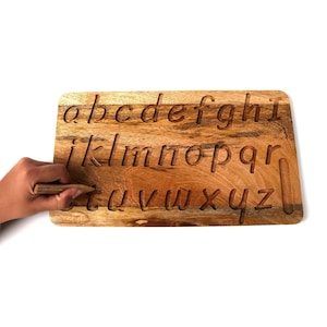 Quadro de rastreamento do alfabeto em letras minúsculas para o aprendizado inicial | Brinquedo para praticar a escrita Montessori | Aprendizado divertido | Presente de Páscoa | Presente para crianças