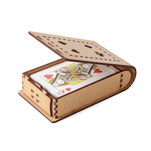 Boîte à cartes à jouer en bois à un jeu | Porte-cartes personnalisable pour poker, bridge
