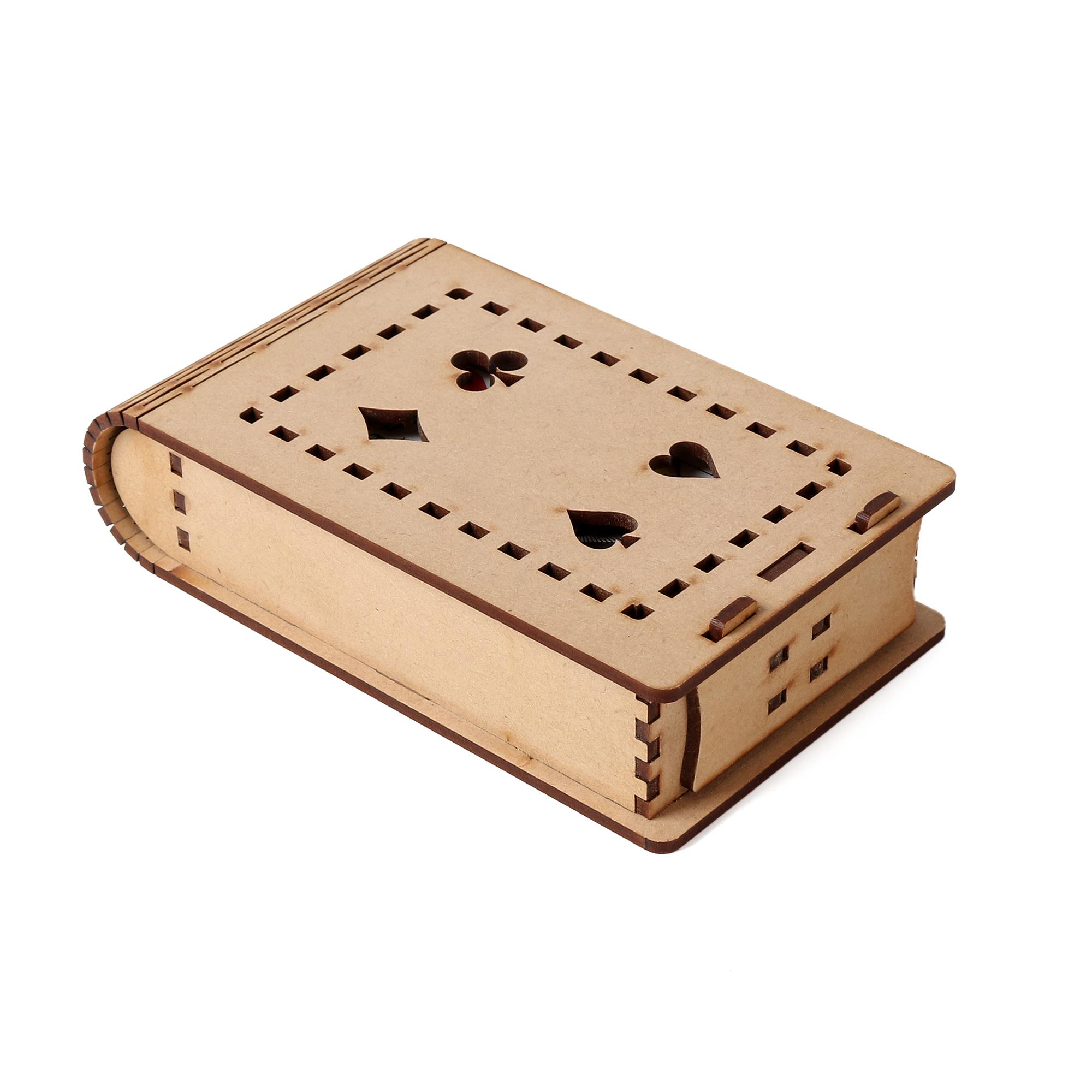 thumbnail interactive-video image 1 of FLFWLASS Double Decks Wooden Playing Card Case Holder 1 of 11