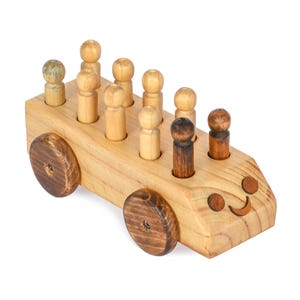 Wooden Cart Bus Picking Log Game for Kids | Engaging & Educational Toy| Handmade Gift For Toddler | 1st Birthday Gift