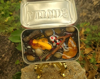 Golden Boy- Miniature Resin Koi Fish Pond in Mint Tin