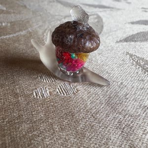 Mini dried flowers and real acorn top pet snail
