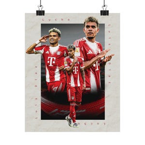 Luis Diaz Matte Vertical Posters, Wall Art, Soccer Decor, Bayern, Gift for Fans, Sports Memorabilia, Bayern Muncich, Soccer, Football, Lucho