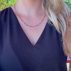 Tourmaline Necklace, Tiny Beaded Necklace, Minimalist Necklace, Layering Necklace, Boho Jewelry, Handmade Jewelry