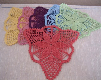 Hand crochet, fabulous  coaster doilies, set of 6, new, ready to mail