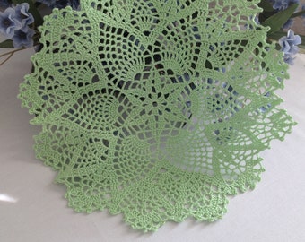 Crochet, pineapple designed doily, Fresh Lime Green, New!
