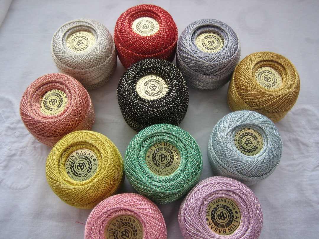 Crochet Thread, Size 30, Metallic Gold, New Etsy