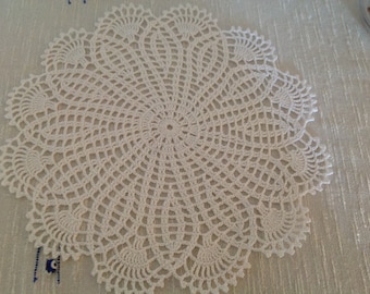 Small, crochet white doily