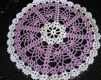 New, hand made, crochet doily, white, wood violet,ready to ship