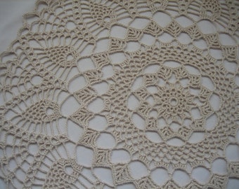 Hand Crochet, ecru doily, new, fabulous, ready to mail,