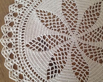 Crochet, New, Ecru Doily, made by Demet, ready!