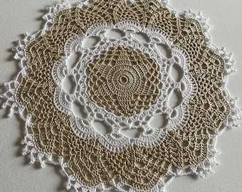 White-Ecru  small crochet doily