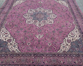 12x15 Oversize Rug, Vintage Rug, Turkish Rug, Anatolian Rugs, Rugs For Living Room, 11.6x14.2 ft Pink Rug, Soft Washable Kurdish Rug, ,