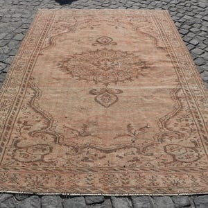 Vintage Rug, 6x8 Large Rugs, Turkish Rug, Antique Rug, Rugs For Dining Room, 5.4x8 ft Brown Rug, Hand-Knotted Wool Area Rug, Vintage Decor,