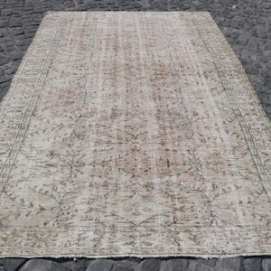 Turkish Rug, 6x10 Large Rug, Vintage Rug, Anatolian Rugs, Rugs For Dining Room, 5.8x9.2 ft Beige Rug, Handwoven Rug, Wool Rug, Salon Rug,