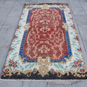 Vintage Rug, 4x8 Area Rugs, Turkish Rug, Decorative Anatolian Rug, Rugs For Salon, 3.7x7.1 ft Green Rug, Turkish Rug With Geometric Pattern