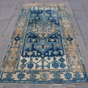 4x7 Area Rug, Vintage Rug, Turkish Rug, Kurdish Rugs, Rugs For Living Room, 4x7.4 ft Beige Rug, Colorful Area Rug, Tribal Rug, Bohemian Rug,