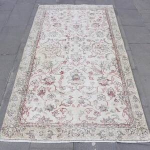 4x7 Area Rug, Vintage Rug, Turkish Rug, Antique Rugs, Rugs For Bedroom, 3.6x6.7 ft Beige Rug, Vintage Wool Rug With Tassels, Vintage Decor,