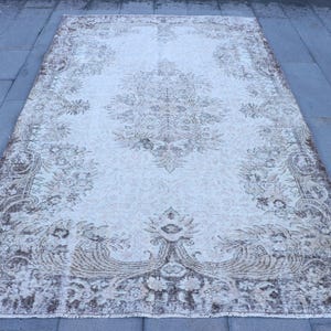 6x9 Large Rugs, Vintage Rug, Turkish Rug, Antique Rugs, Rugs For Bedroom, 5.5x9 ft Beige Rug, Colorful Vintage Oushak Rug, Tribal Wool Rug,