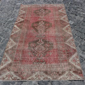 4x7 Area Rugs, Vintage Rug, Turkish Rug, Anatolian Rug, Rugs For Living Room, 3.7x6.8 ft Brown Rug, Neutral Vintage Oushak Rug, Antique Rug