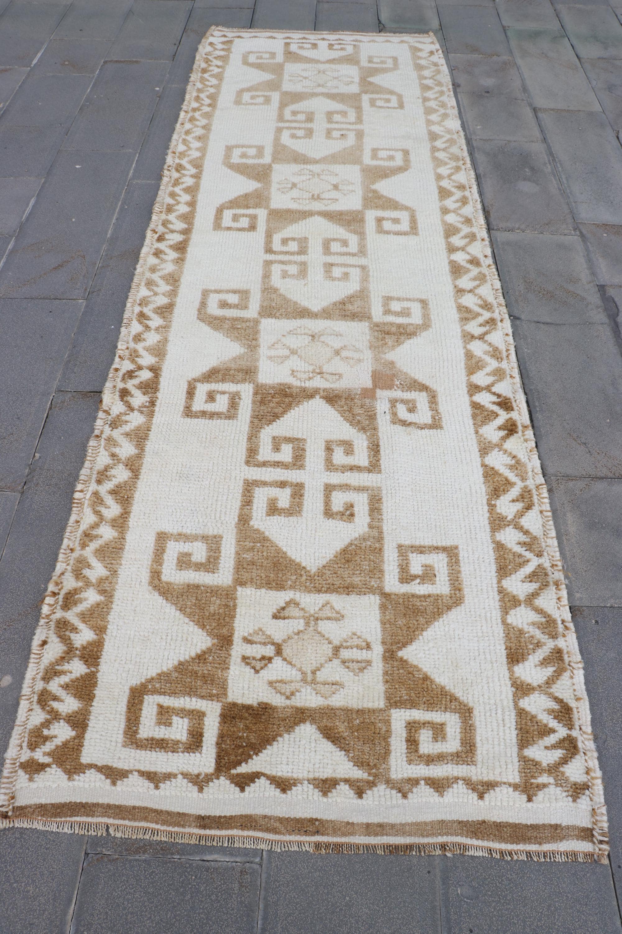 Turkish Rug, Vintage Rug, Herki Rug, 4x11 Runner Rug, Antique Rug