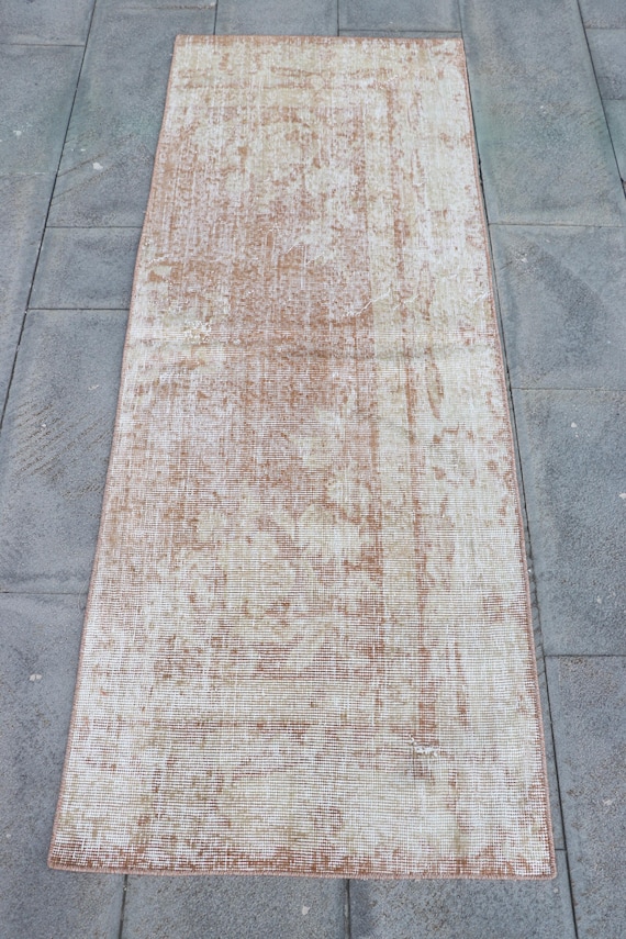 ヴィンテージランナーラグ 2.3x6.1フィート (69 x 185 cm)、ブラウン