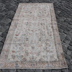 Turkish Rug, Vintage Rug, 4x7 Area Rugs, Anatolian Rugs, Rugs For Dining Room, 3.6x6.9 ft Beige Rug, Soft Washable Oushak Rug, Antique Rug,