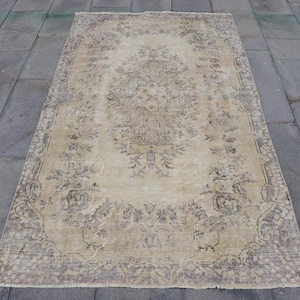 4x7 Area Rugs, Vintage Rug, Turkish Rug, Anatolian Rug, Rugs For Dining Room, 3.8x6.5 ft Beige Rug, Ivory Flatweave Area Rug, Oushak Rug,