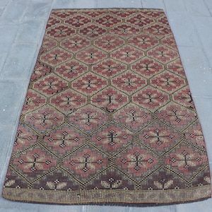 Vintage Kilim, Embroidered Turkish Kilim, Large Kilim, Antique Kilim, Rugs For Bedroom, 4.9x8.2 ft Pink Kilim, Oushak Wool Kilim,