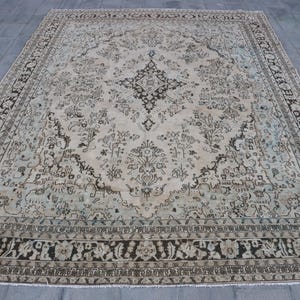 Turkish Rug, Vintage Rug, 10x13 Oversize Rug, Kurdish Rug, Rugs For Living Room, 9.9x12.7 ft Beige Rug, Vintage Turkish Rug, Tribal Wool Rug