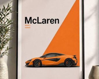 McLaren 600LT Wandkunst, exotisches Auto Poster, Automobildruck Geschenk