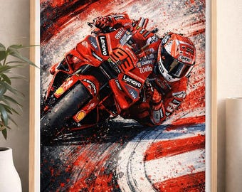 Ducati Poster | MotoGP Wandkunst | Rennrad Motiv