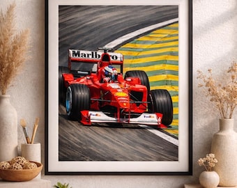Michael Schumacher Ferrari F1 Print – Formel 1 Poster