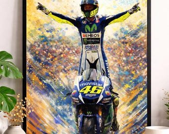 Valentino Rossi #46 Holland Grand Dichposter MotoGP Racing Wandkunst
