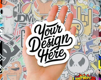 50x Gloss Custom Shaped Vinyl Stickers Cars, Laptops, Water bottles etc...