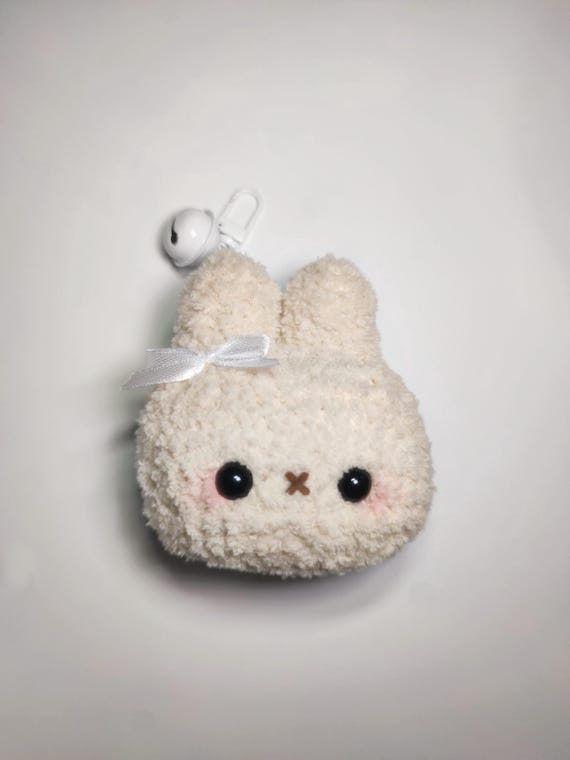Handmade Mify Plushie Sakura Keychain - Pink and White Soft Fluffy