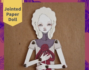 Little Mina a Jointed Movable and Fully Articulated Paper Doll Print Ready to Assemble