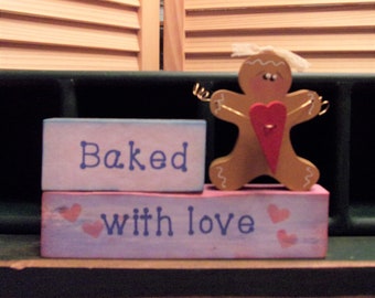 Gingerbread "Baked With Love" Shelf Sitter