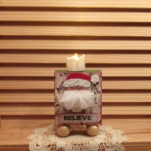 Believe Santa Candle Holder