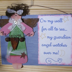 Angel Inspiration: On My wall for all to see…plaque with Angela the angel