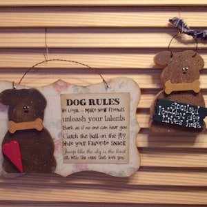 Spoiled Rotten Dog and Dog Rules Plaque
