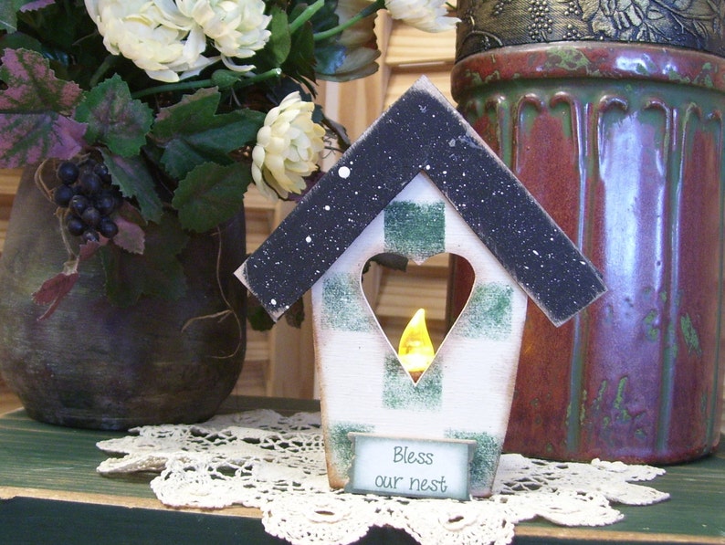 Bless Our Nest Birdhouse Candle Holder Etsy
