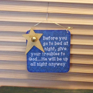 Star Inspiration: Handmade Wood Plaque ... Before you go to bed at night