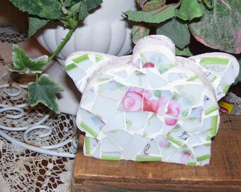 Mosaic Angel in Vintage China -- One of a Kind and Rare