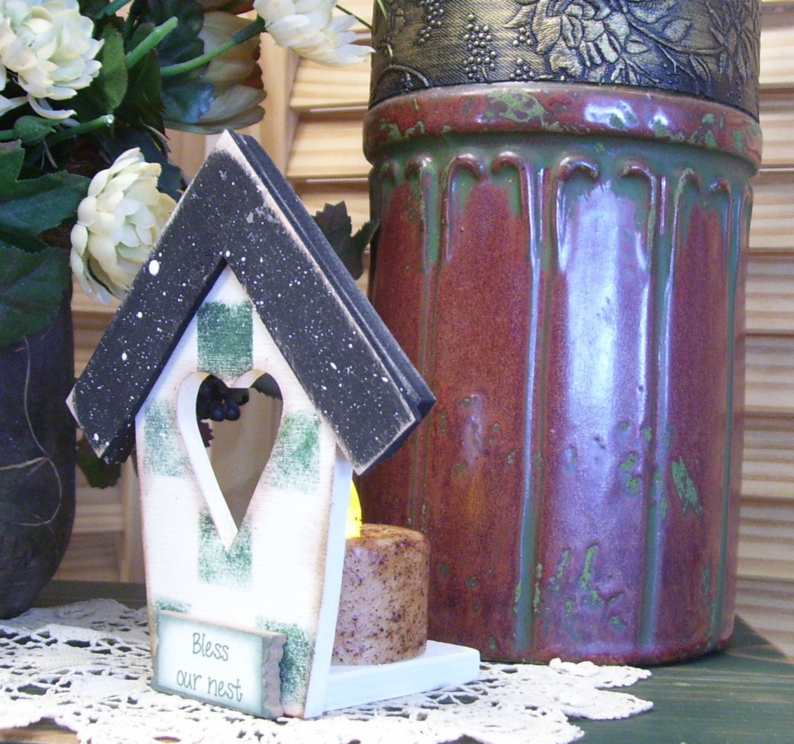 Bless Our Nest Birdhouse Candle Holder Etsy