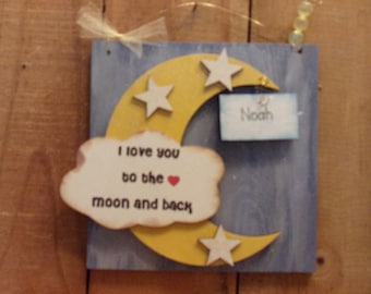 Love You to the Moon and Back with a Moon, Cloud and Stars