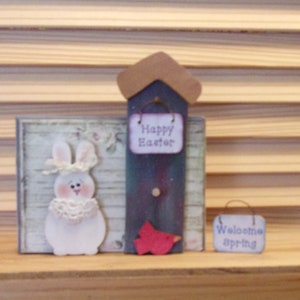 Phoebe at the Garden Gate with a Cardinal and Birdhouse