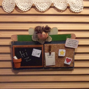 Angel Emma Charlkboard, Corkboard and Magnet Holder Hangup