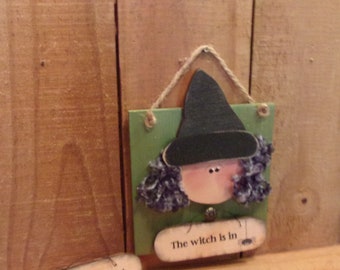 Witch Harvest Halloween: Handmade All Wood Wilda Witch Welcome Sign…The Witch is in/out